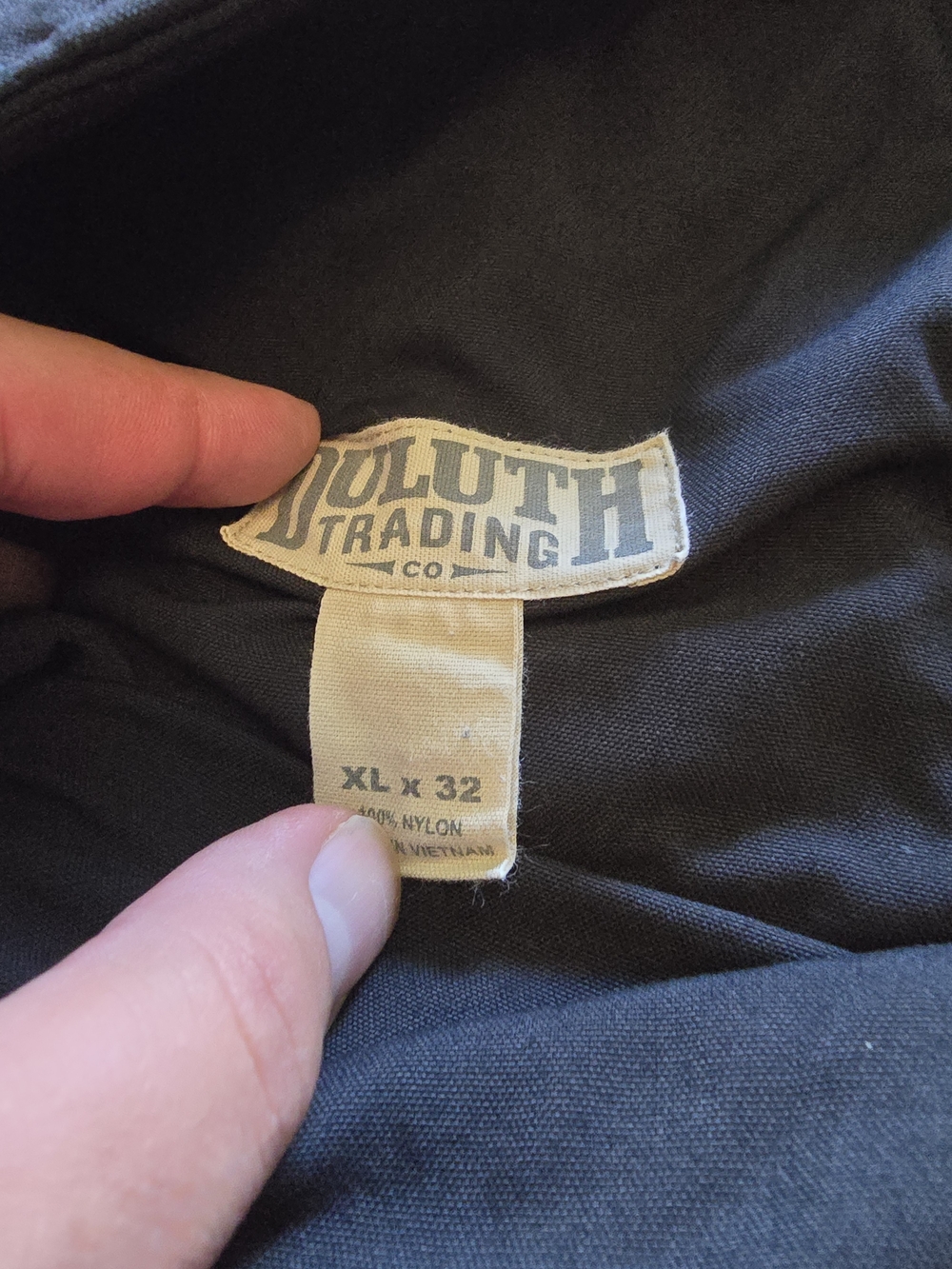 Duluth Trading Co Black Men's Cargo Pants.